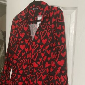 Avenue Black Shirt with Red Heart Design